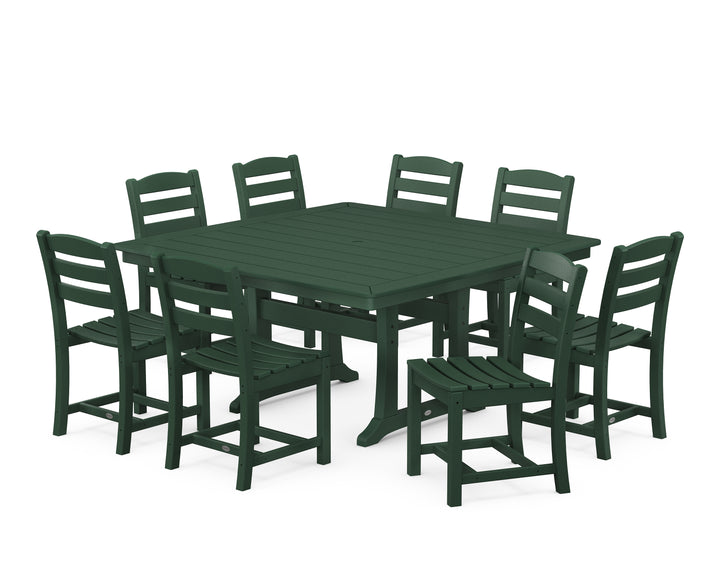 POLYWOOD® La Casa Café 9-Piece Nautical Trestle Dining Set