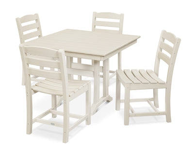 La Casa CafŽ 5-Piece Farmhouse Trestle Side Chair Dining Set