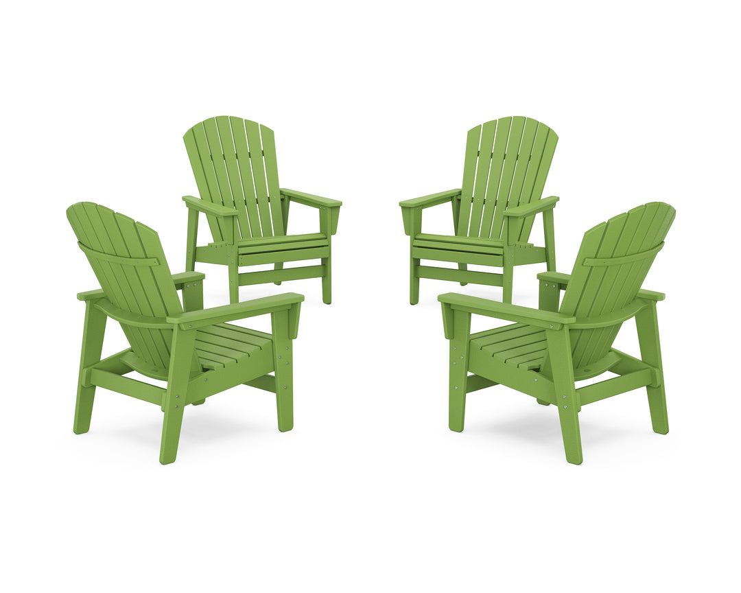 POLYWOOD® 4-Piece Nautical Grand Upright Adirondack Chair Conversation Set