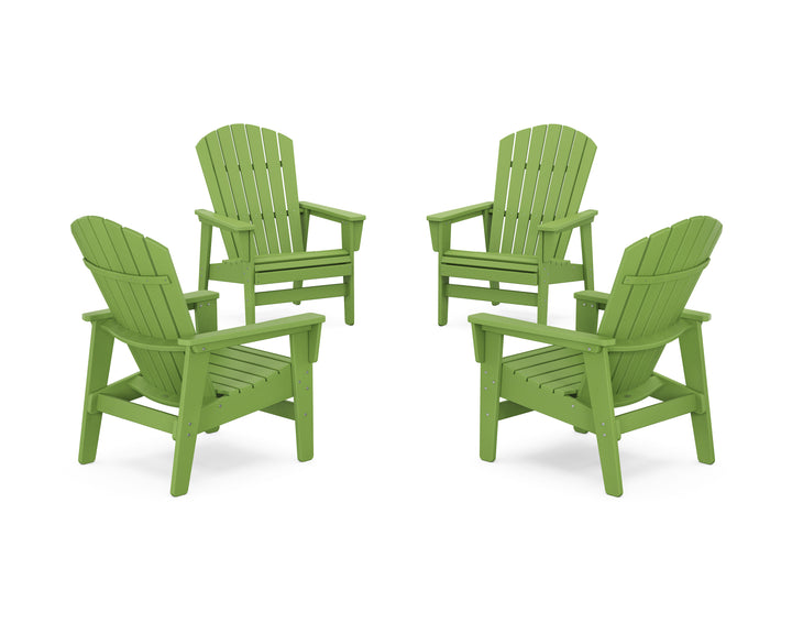 POLYWOOD® 4-Piece Nautical Grand Upright Adirondack Chair Conversation Set