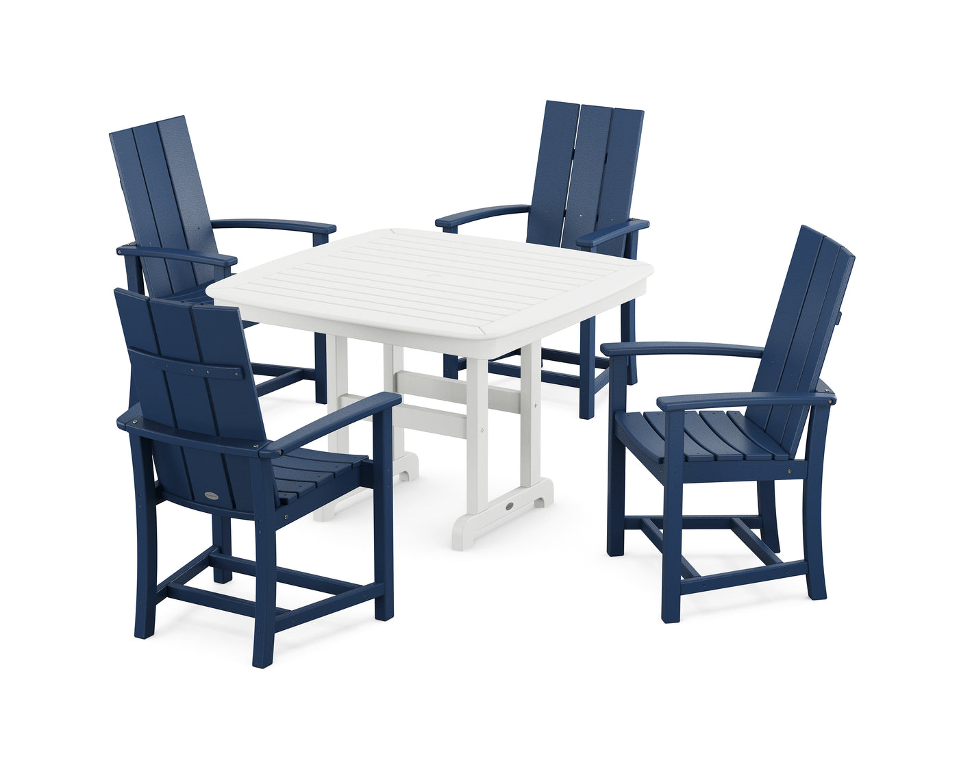 Modern Adirondack 5-Piece Dining Set with Trestle Legs