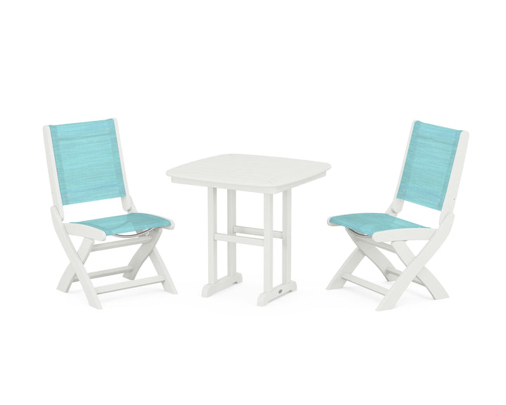 POLYWOOD® Coastal Folding Side Chair 3-Piece Dining Set