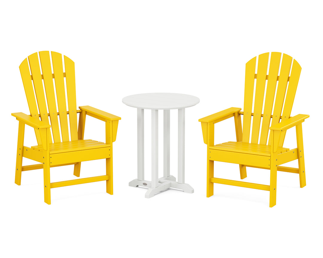 POLYWOOD® South Beach 3-Piece Round Farmhouse Bistro Dining Set