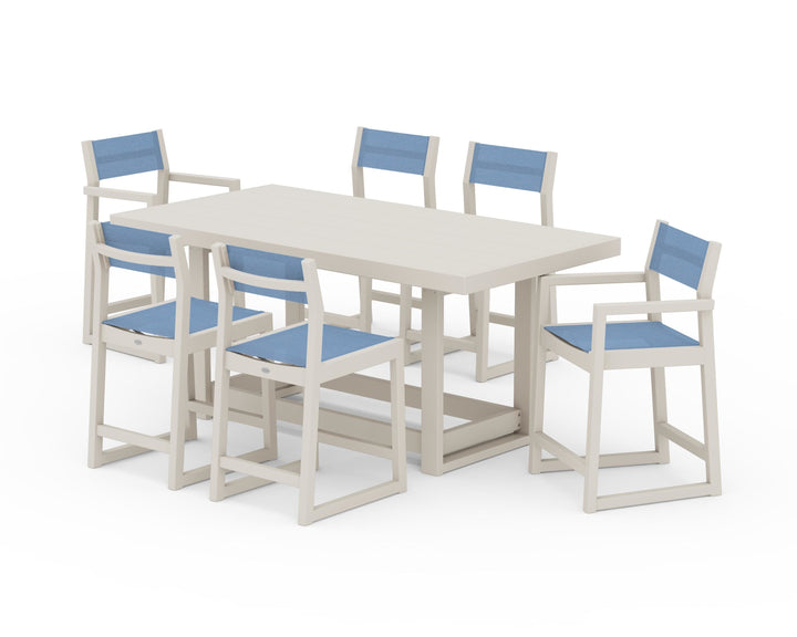 POLYWOOD® EDGE Sling 7-Piece Counter Table Set