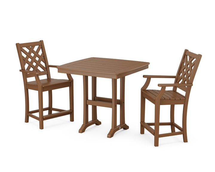 Country Living Wovendale 3-Piece Counter Set with Trestle Legs