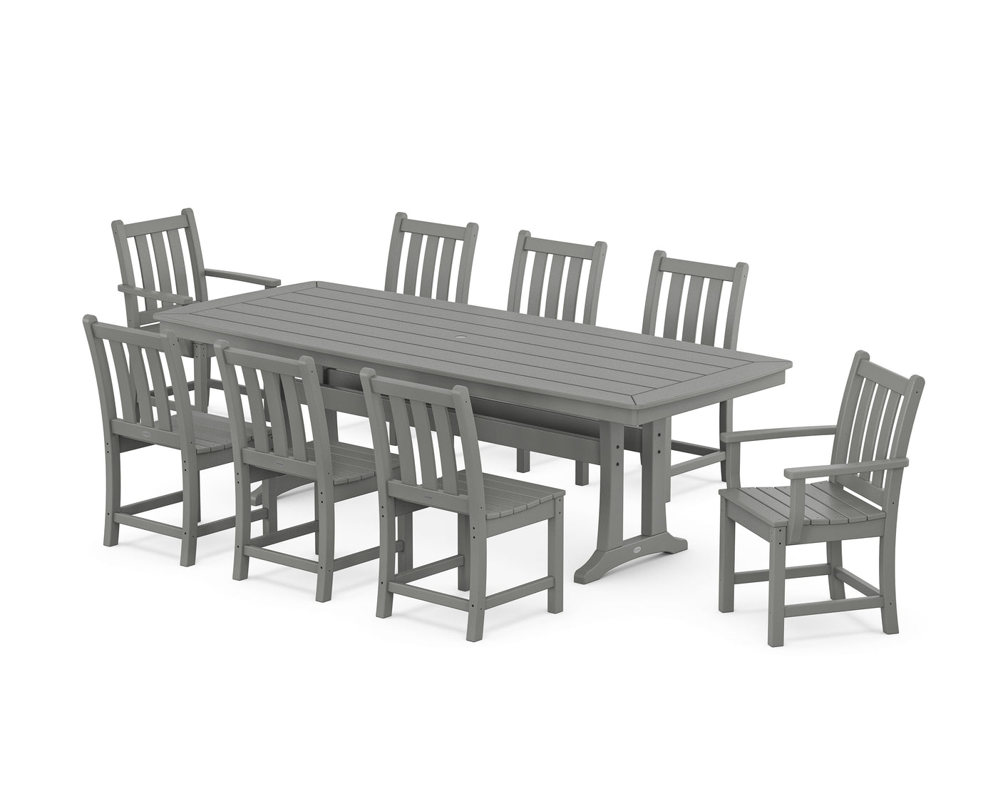 Traditional Garden 9-Piece Dining Set with Trestle Legs