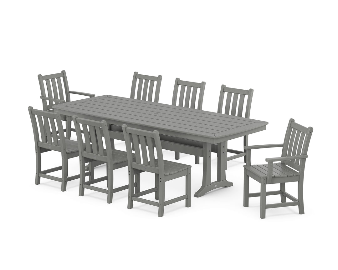 POLYWOOD® Traditional Garden 9-Piece Dining Set with Trestle Legs