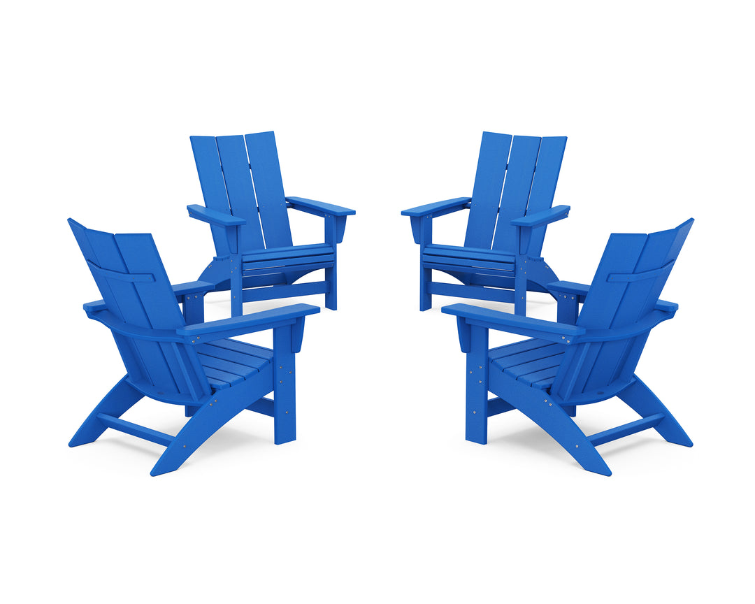 POLYWOOD® 4-Piece Modern Grand Adirondack Chair Conversation Set