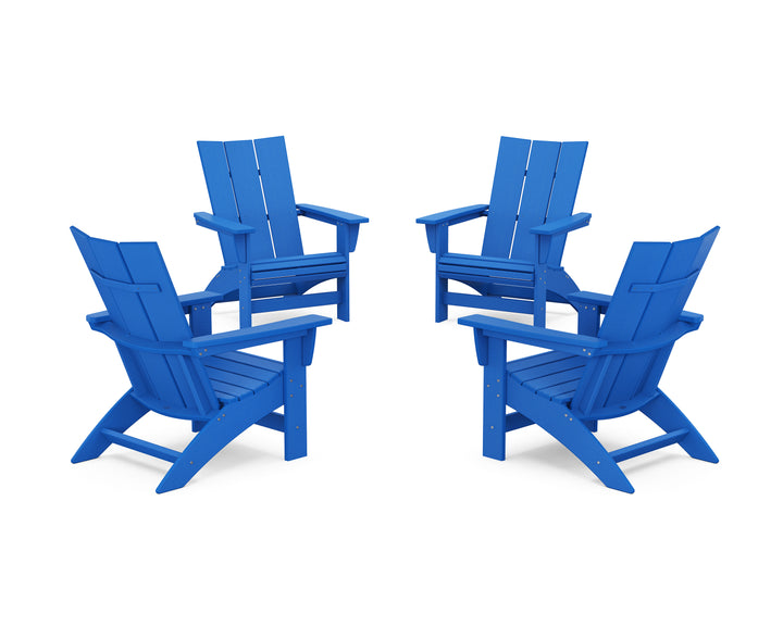 POLYWOOD® 4-Piece Modern Grand Adirondack Chair Conversation Set