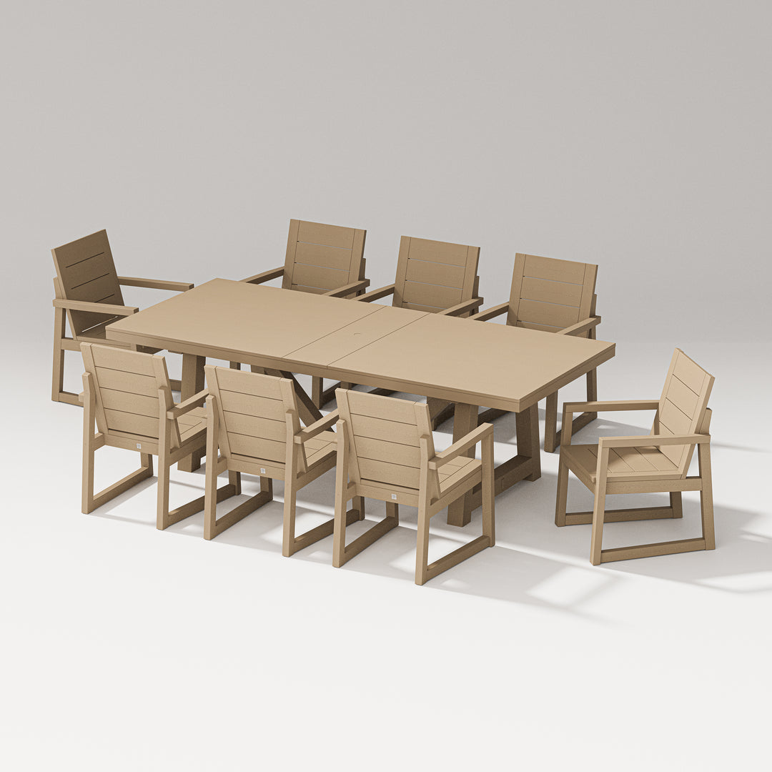 PW Designer Series Elevate 9-Piece A-Frame Table Dining Set