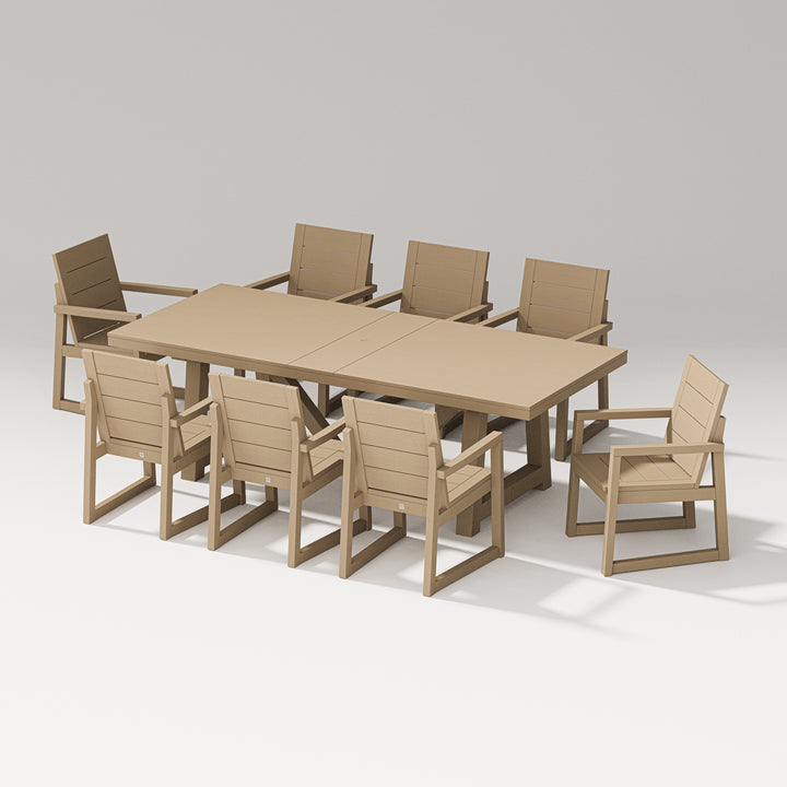 PW Designer Series Elevate 9-Piece A-Frame Table Dining Set