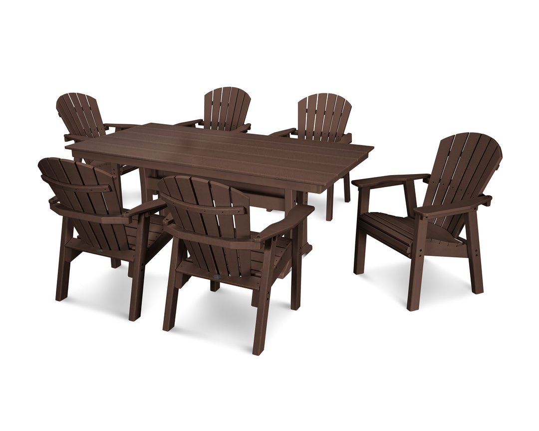 POLYWOOD® Seashell 7-Piece Farmhouse Dining Set with Trestle Legs