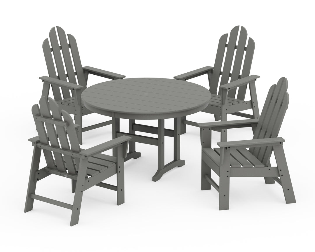 POLYWOOD® Long Island 5-Piece Round Farmhouse Dining Set