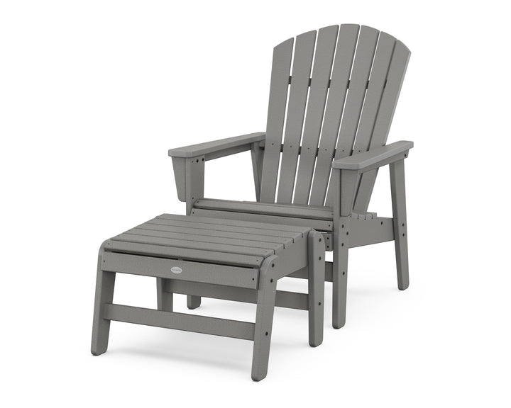 POLYWOOD® Nautical Grand Upright Adirondack Chair with Ottoman