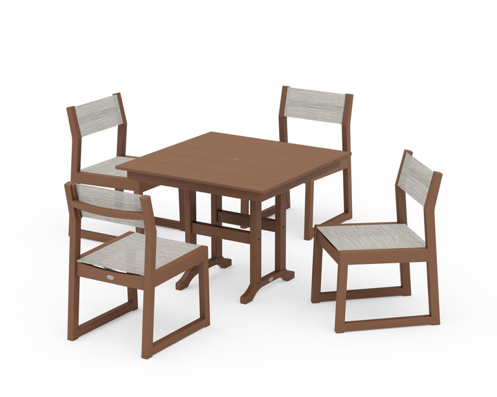 POLYWOOD® EDGE Sling Side Chair 5-Piece Farmhouse Dining Set