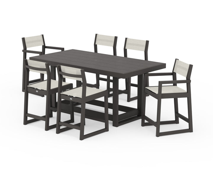 POLYWOOD® EDGE Sling 7-Piece Counter Table Set