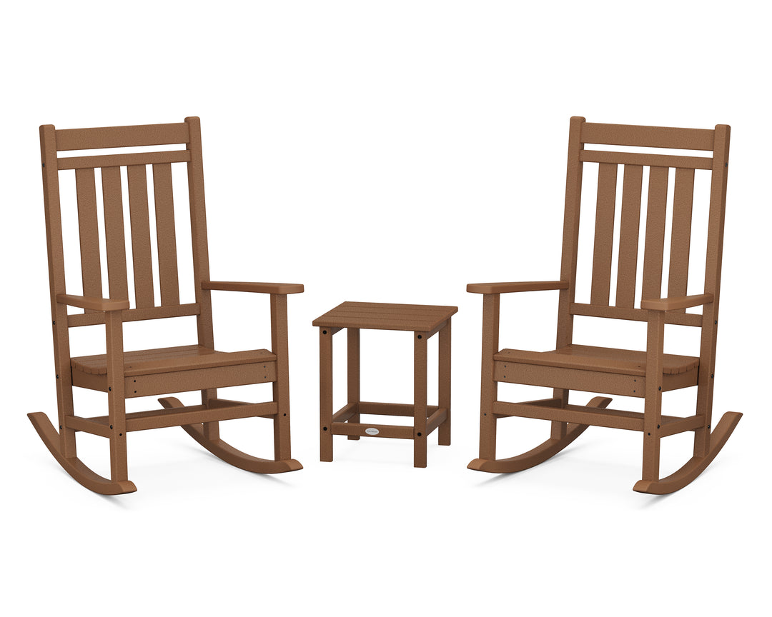 POLYWOOD® Estate 3-Piece Rocking Chair Set with Long Island 18" Side Table