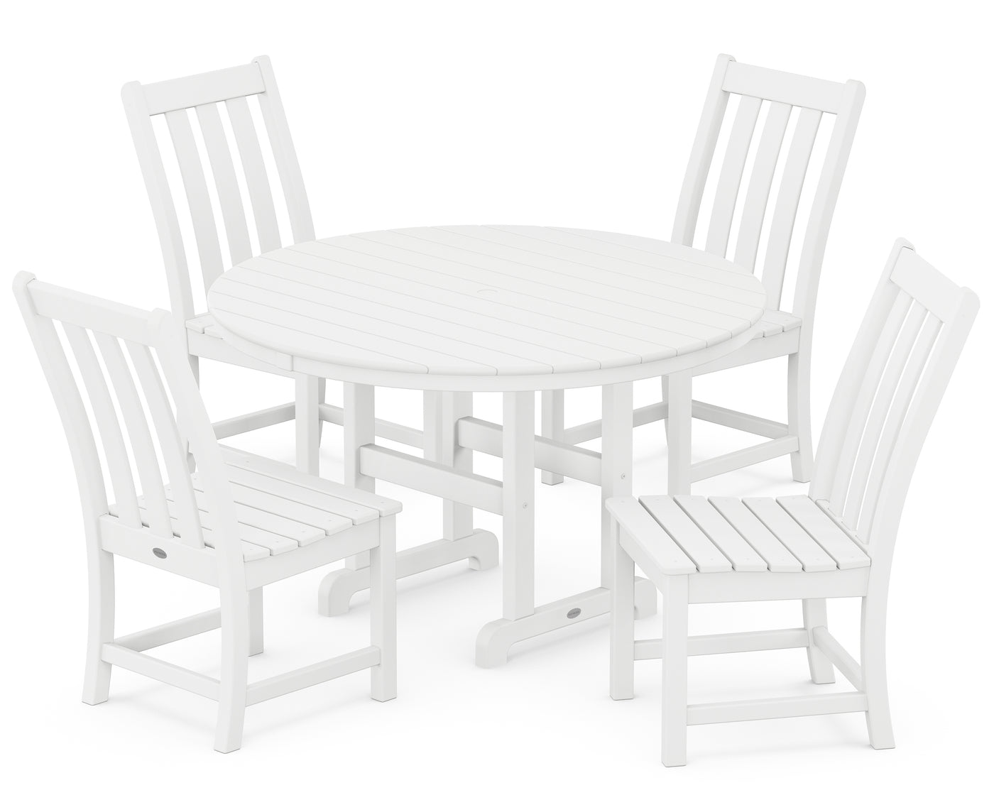 Vineyard 5-Piece Round Farmhouse Side Chair Dining Set