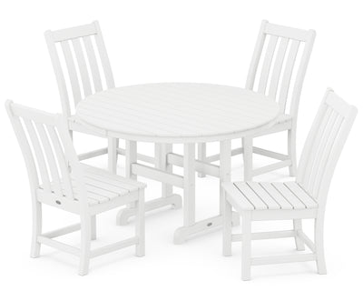 Vineyard 5-Piece Round Farmhouse Side Chair Dining Set