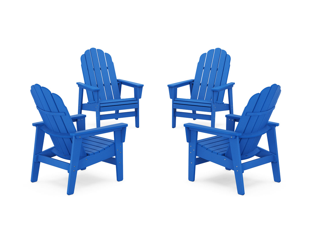 POLYWOOD® 4-Piece Vineyard Grand Upright Adirondack Chair Conversation Set