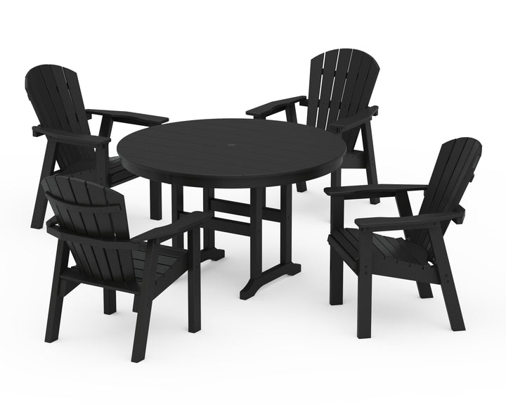 POLYWOOD® Seashell 5-Piece Round Farmhouse Dining Set