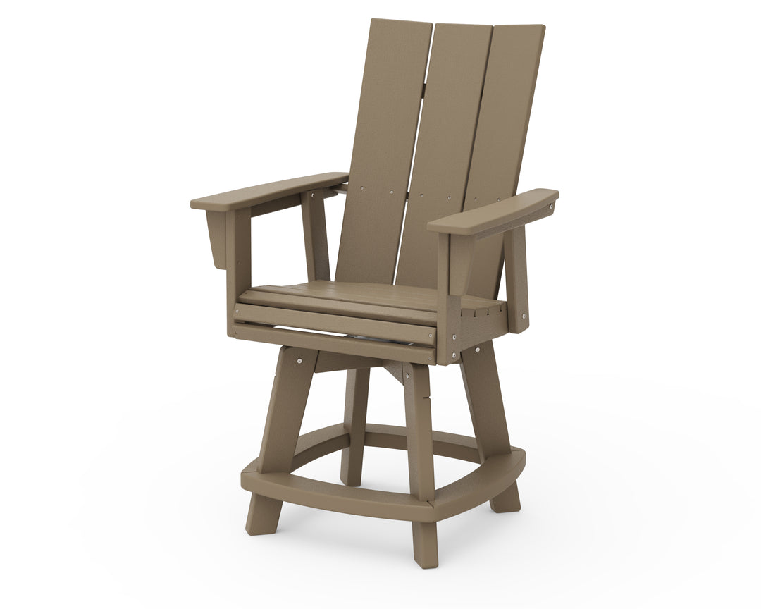 POLYWOOD® Modern Curveback Adirondack Swivel Counter Chair