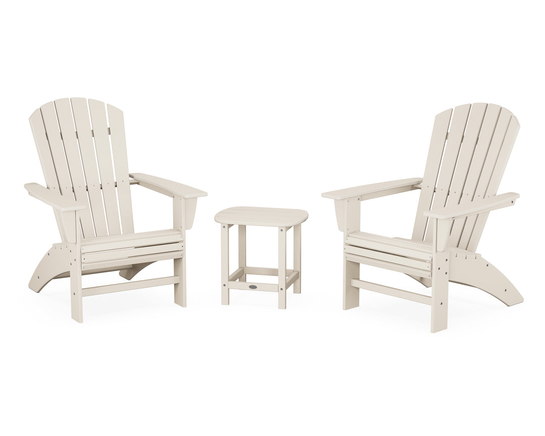 POLYWOOD® Nautical 3-Piece Curveback Adirondack Set