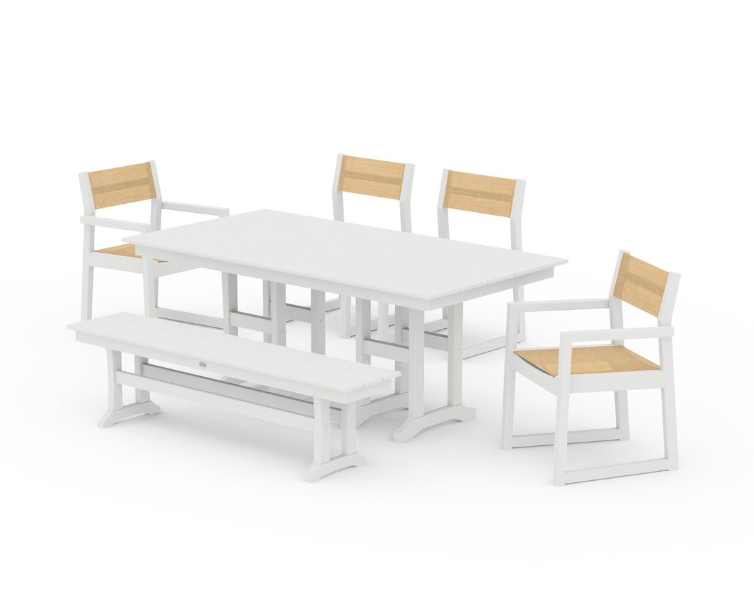 POLYWOOD® EDGE Sling 6-Piece Farmhouse Dining Set