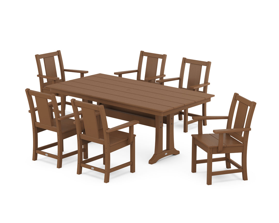 POLYWOOD® Prairie Arm Chair 7-Piece Farmhouse Dining Set with Trestle Legs