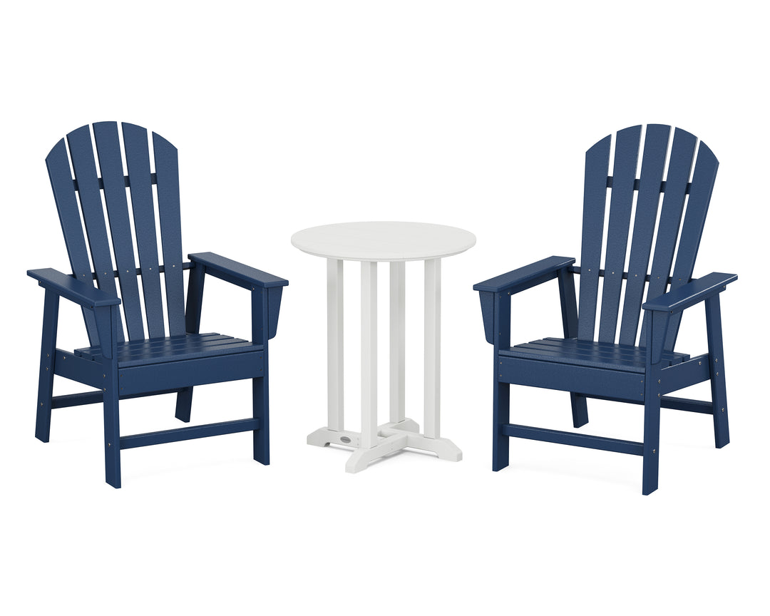 POLYWOOD® South Beach 3-Piece Round Farmhouse Bistro Dining Set