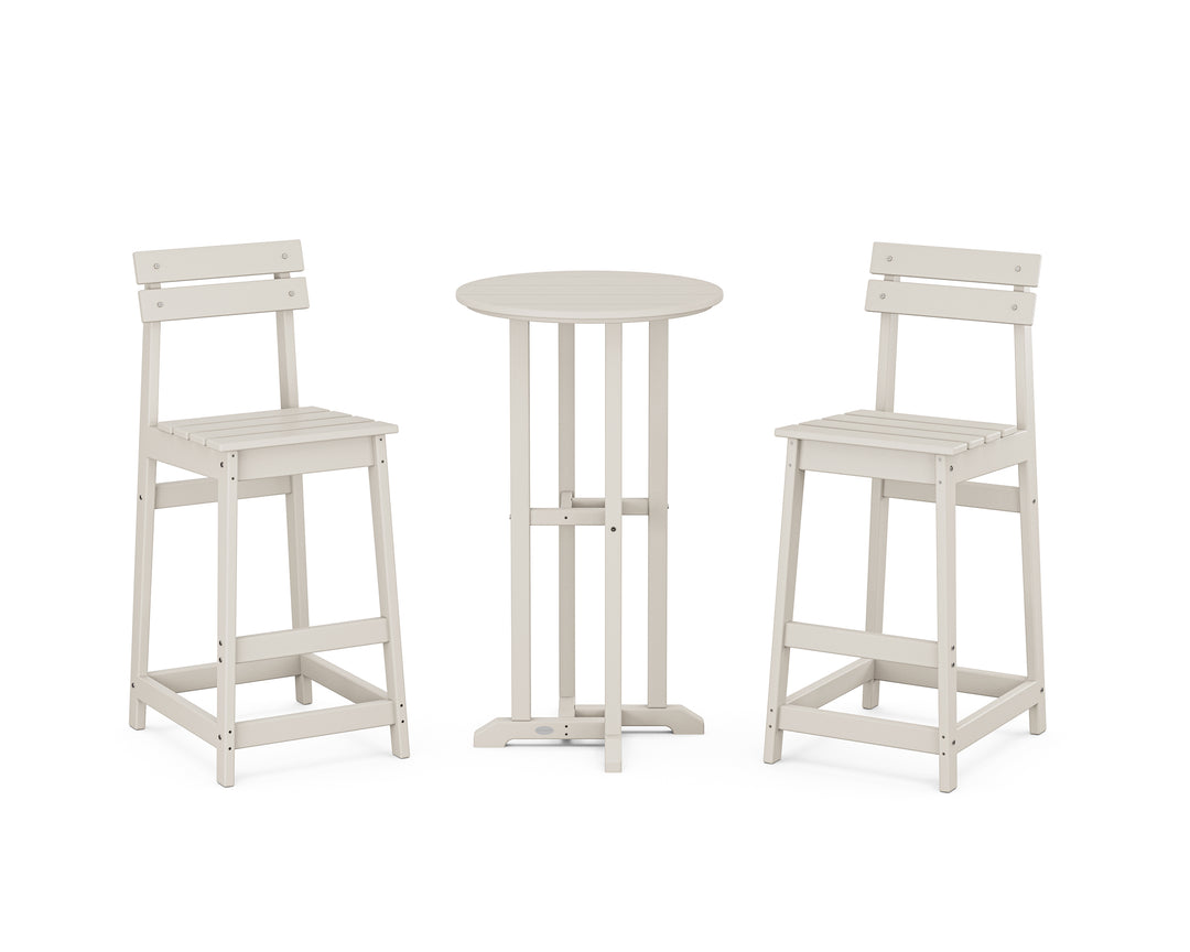 POLYWOOD® Modern Studio Plaza Bar Chair 3-Piece Bistro Set