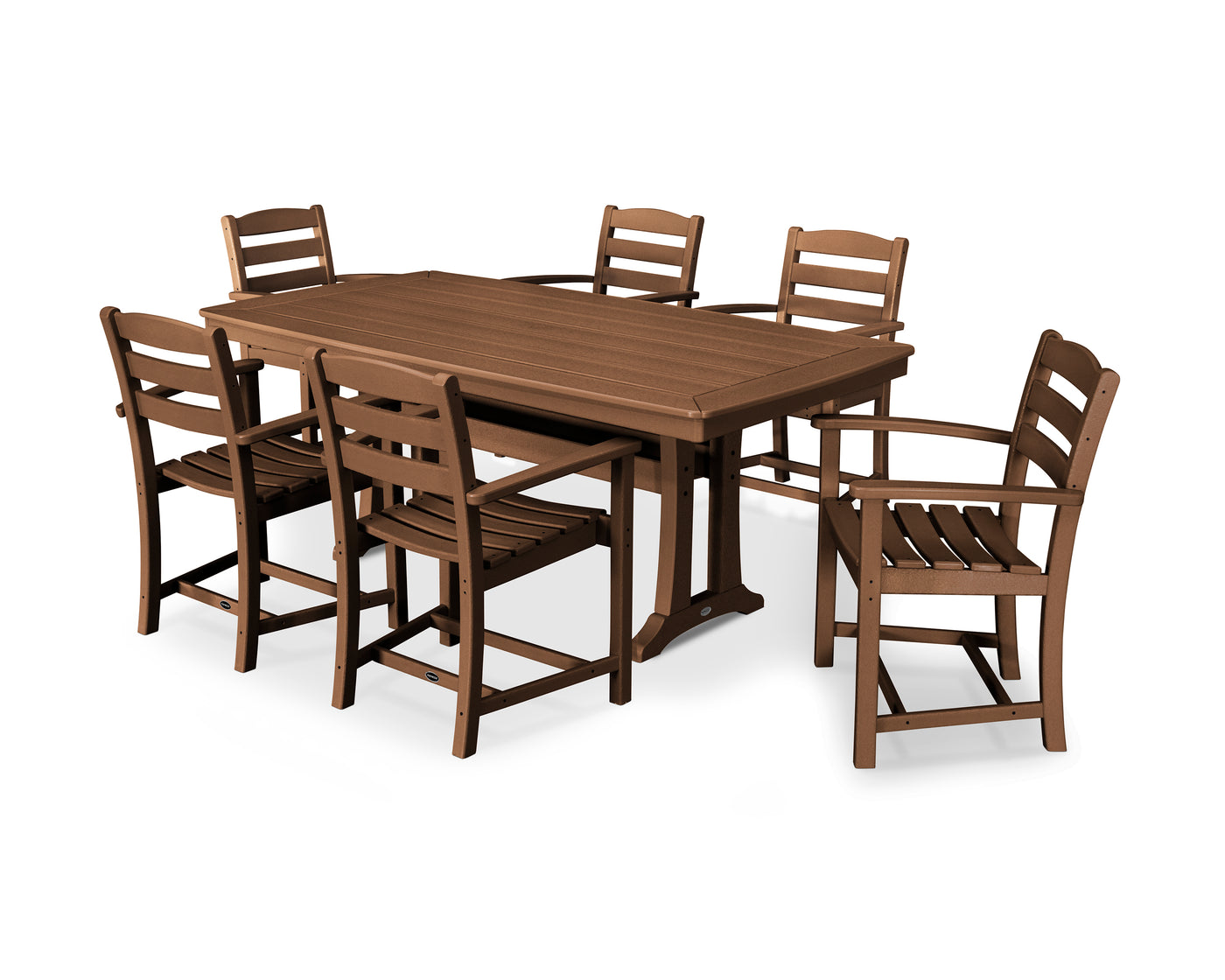 La Casa CafŽ 7-Piece Arm Chair Dining Set with Trestle Legs