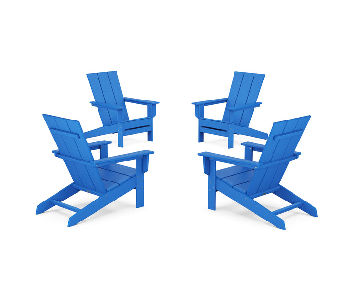 POLYWOOD® 4-Piece Modern Studio Adirondack Chair Conversation Set
