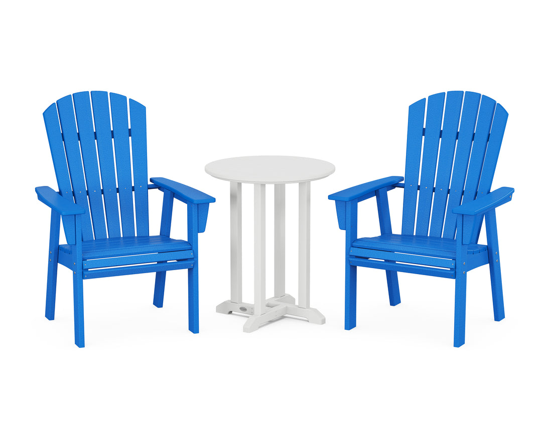 POLYWOOD® Nautical Adirondack 3-Piece Round Bistro Dining Set