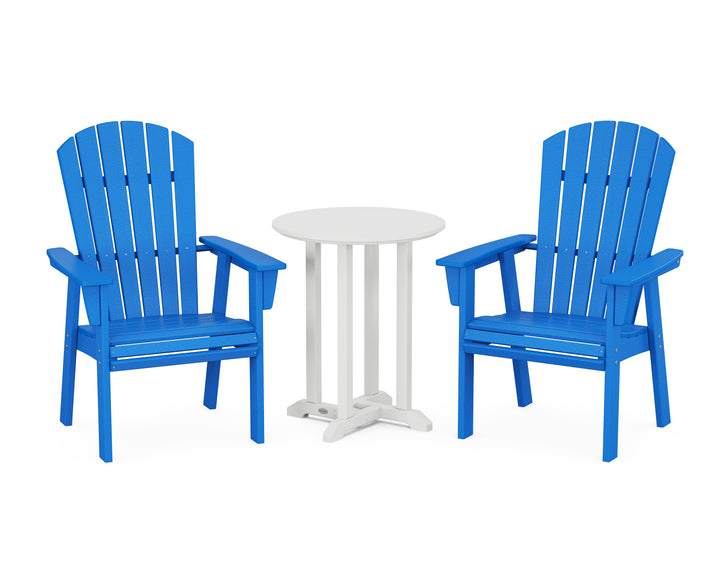 POLYWOOD® Nautical Adirondack 3-Piece Round Bistro Dining Set