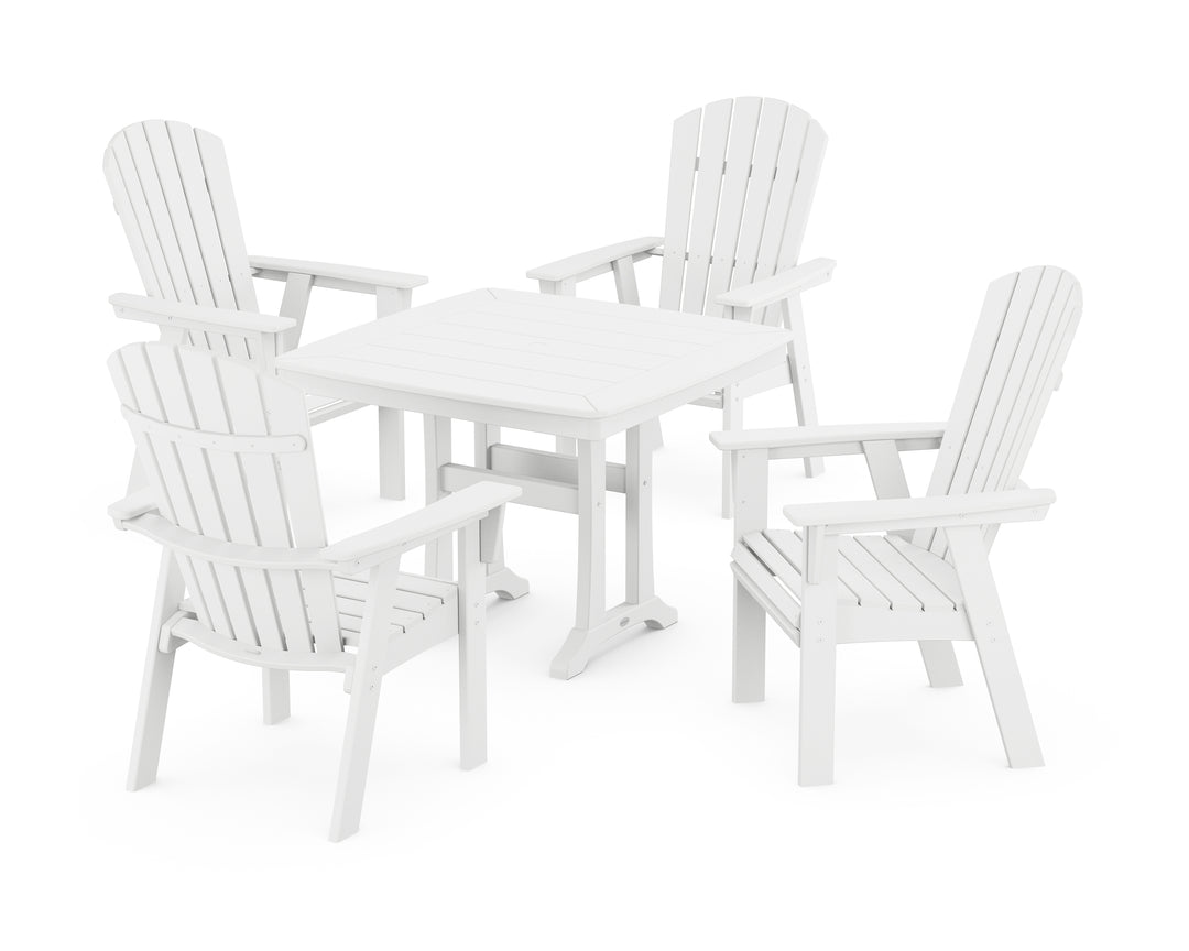 POLYWOOD® Nautical Adirondack 5-Piece Dining Set with Trestle Legs