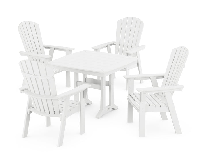 POLYWOOD® Nautical Adirondack 5-Piece Dining Set with Trestle Legs