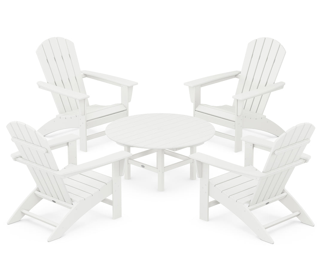 POLYWOOD® Nautical 5-Piece Adirondack Chair Conversation Set