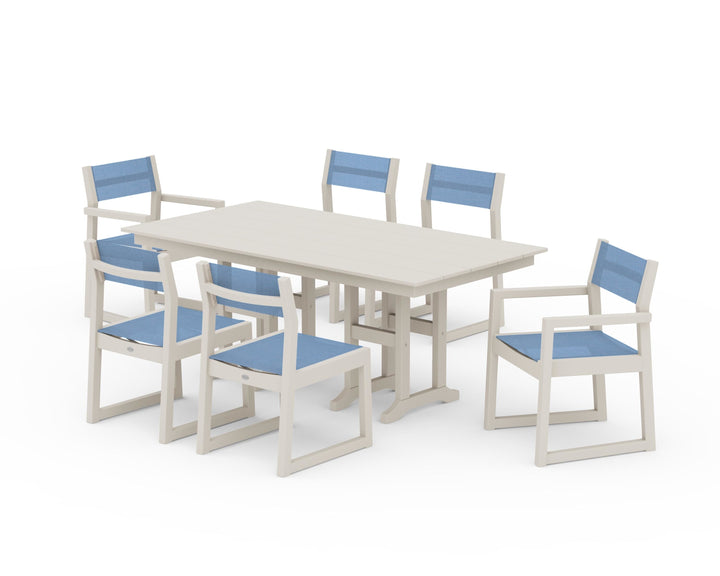 POLYWOOD® EDGE Sling 7-Piece Farmhouse Dining Set