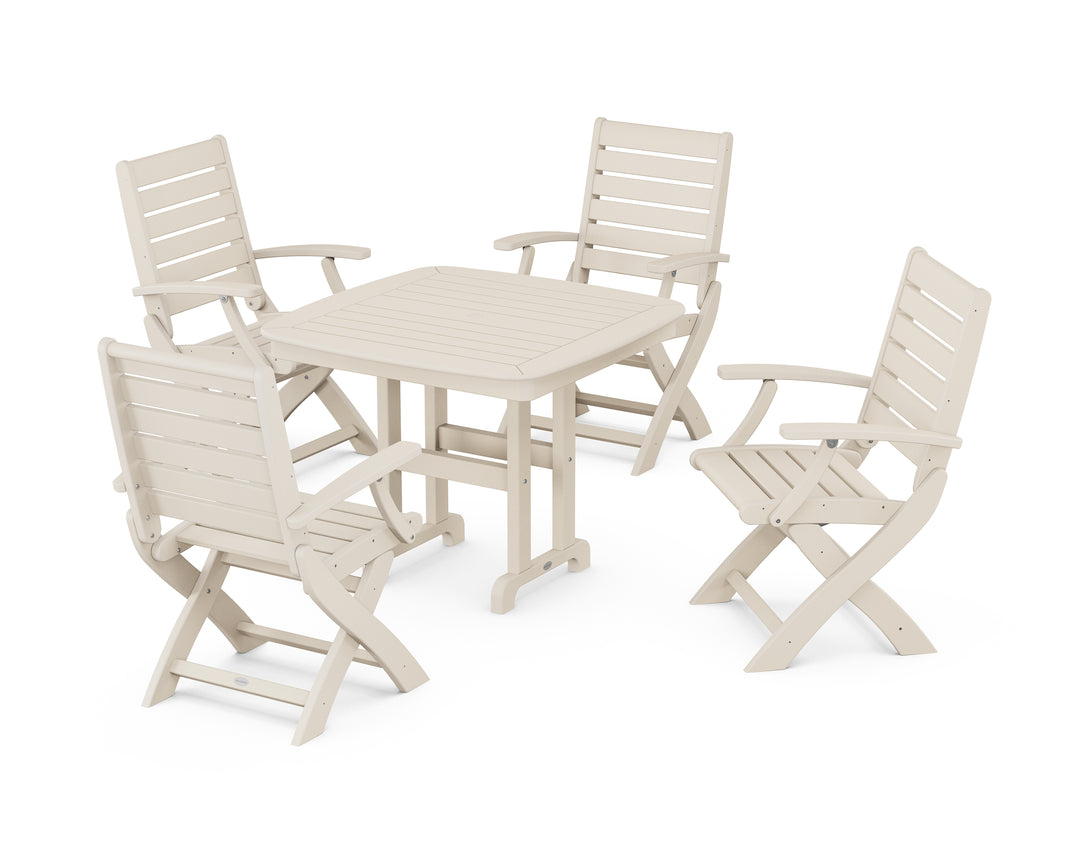 POLYWOOD® Signature Folding Chair 5-Piece Dining Set