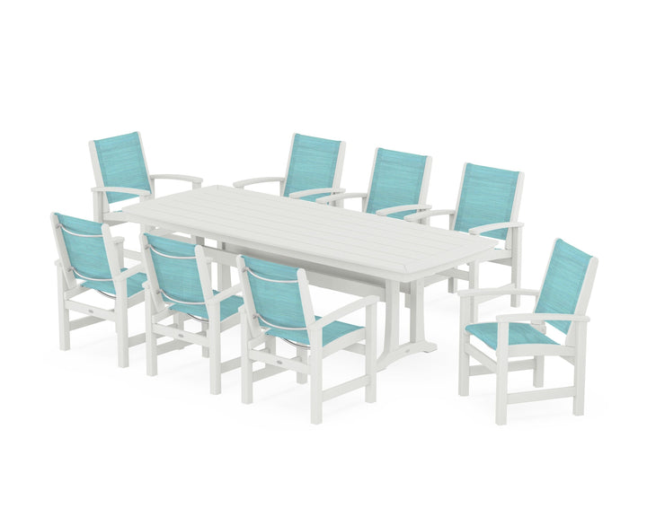 POLYWOOD® Coastal 9-Piece Dining Set with Trestle Legs
