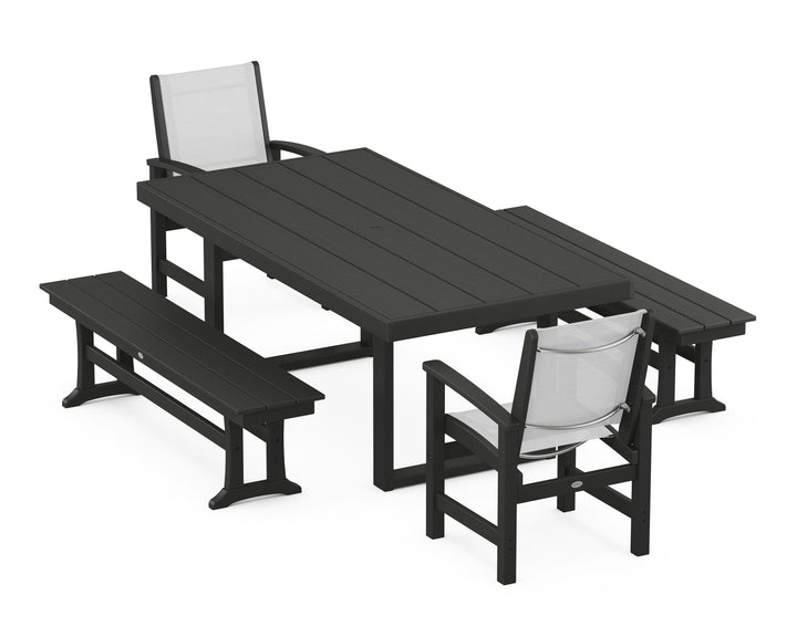 POLYWOOD® Coastal 5-Piece Dining Set with Trestle Legs