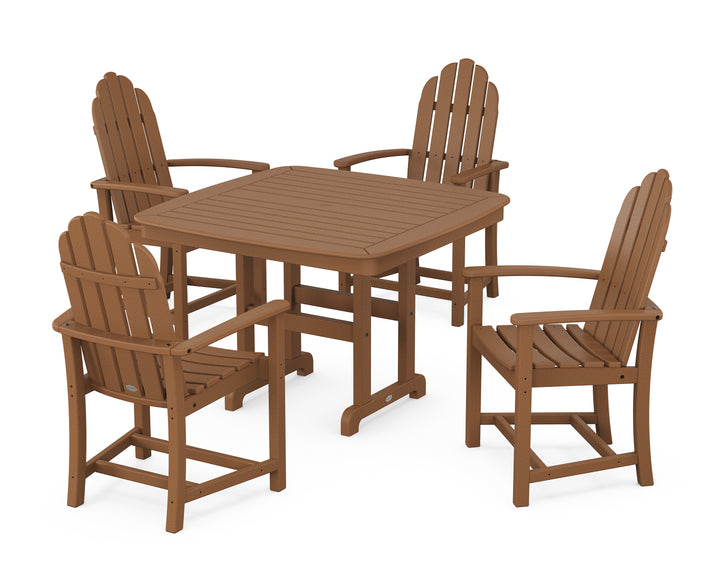 POLYWOOD® Classic Adirondack 5-Piece Dining Set with Trestle Legs