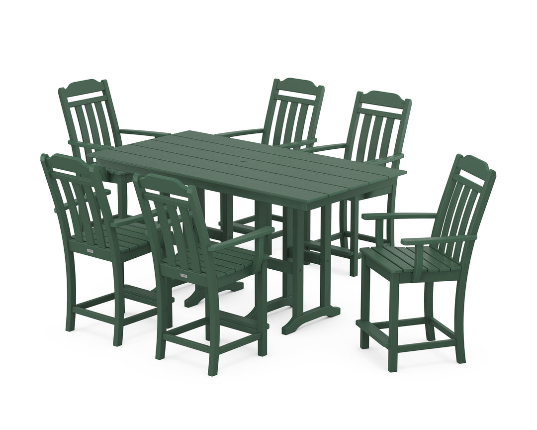 Country Living Cottage Arm Chair 7-Piece Farmhouse Counter Set