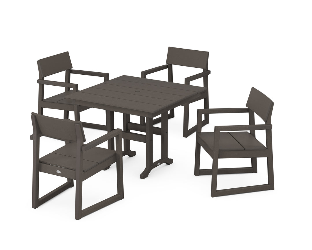 POLYWOOD® EDGE 5-Piece Farmhouse Dining Set
