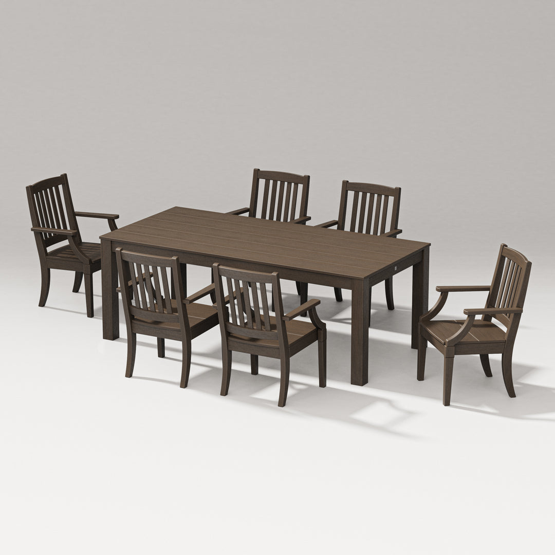 PW Designer Series Estate Arm Chair 7-Piece Parsons Table Dining Set