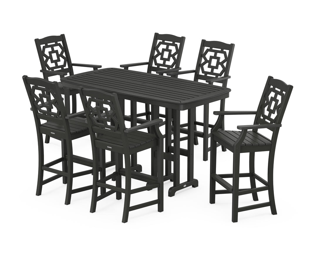 Martha Stewart by POLYWOOD® Chinoiserie Arm Chair 7-Piece Bar Set