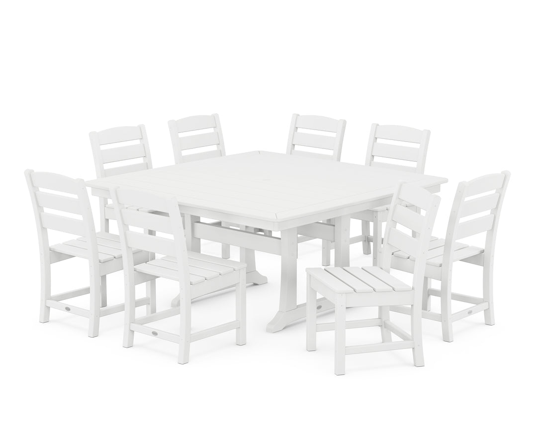 POLYWOOD® Lakeside 9-Piece Nautical Trestle Dining Set