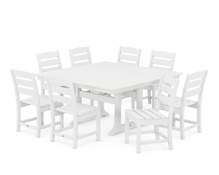 POLYWOOD® Lakeside 9-Piece Nautical Trestle Dining Set