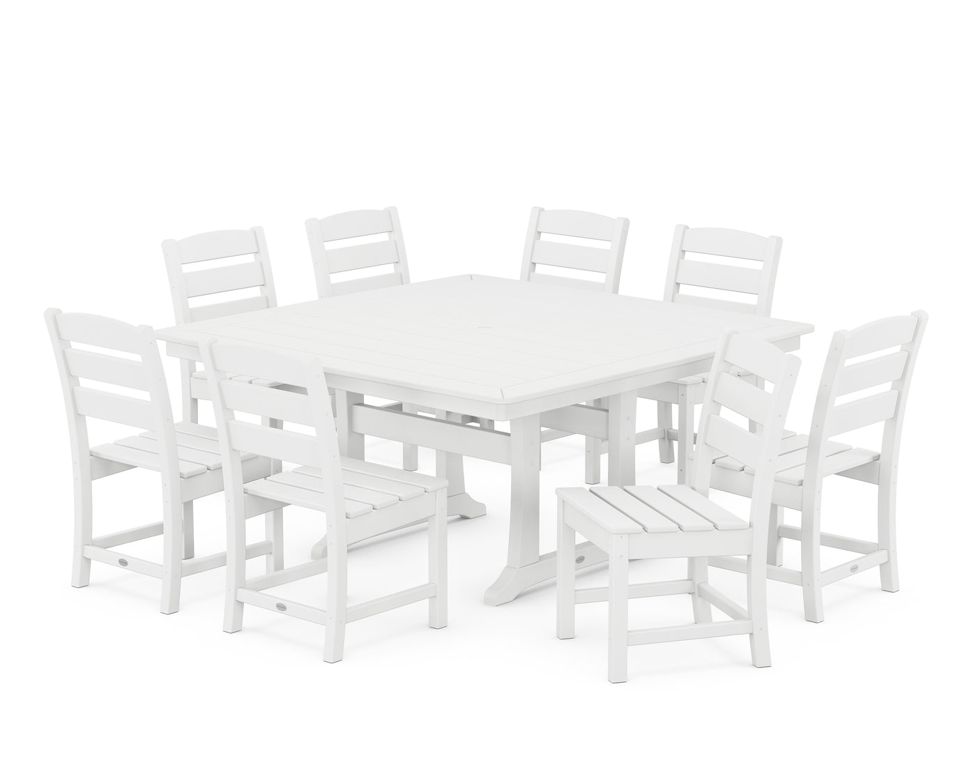 Lakeside 9-Piece Nautical Trestle Dining Set